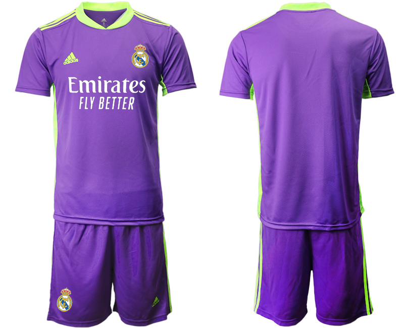 Men 2020-2021 club Real Madrid purple goalkeeper blank Soccer Jerseys->real madrid jersey->Soccer Club Jersey